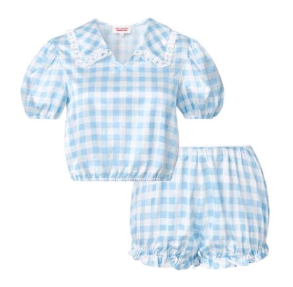 (W) Haus Nowhere x Shushu/Tong Pajama Two Piece Blue Check