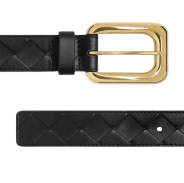 (W) Bottega Veneta Intrecciato Belt Black