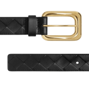 (W) Bottega Veneta Intrecciato Belt Black