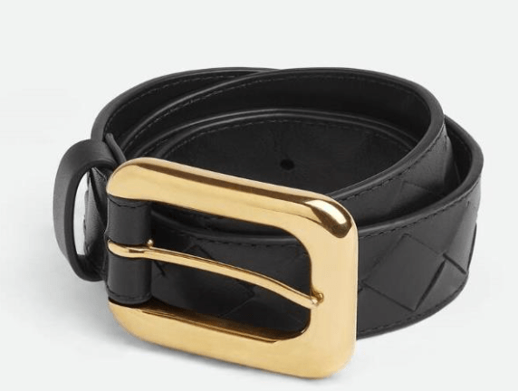 (W) Bottega Veneta Intrecciato Belt Black