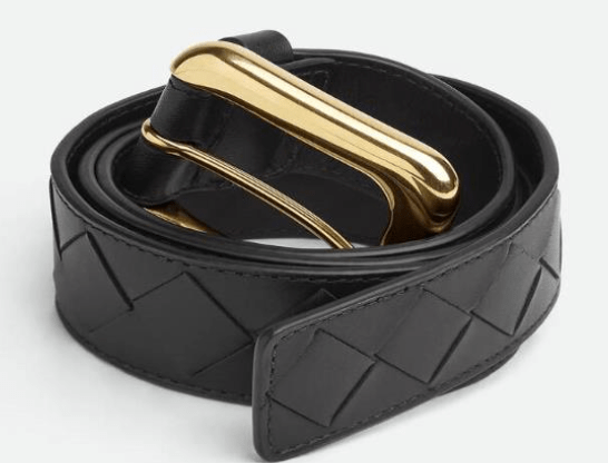 (W) Bottega Veneta Intrecciato Belt Black