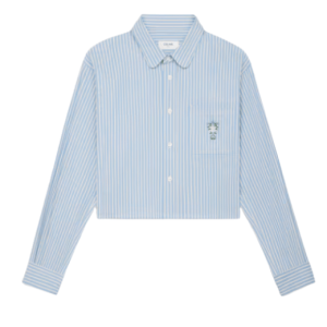 CELINE CHEMISE CROPPED COTON RAYURES HICKORY