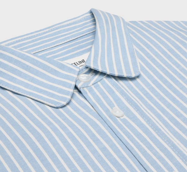 CELINE CHEMISE CROPPED COTON RAYURES HICKORY