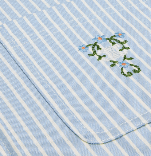 CELINE CHEMISE CROPPED COTON RAYURES HICKORY