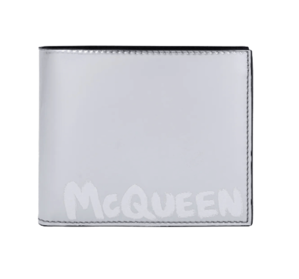 Alexander McQueen Graffiti Billfold Wallet - Silver 