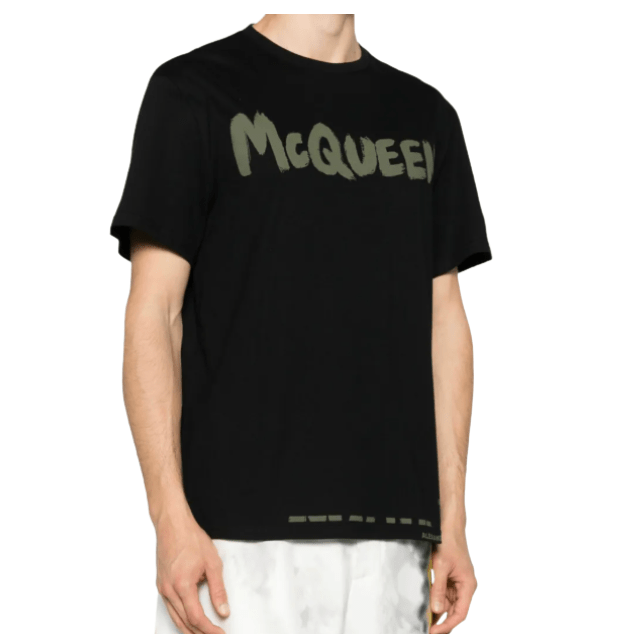 Alexander McQueen Graffiti McQueen T-Shirt - Black/Khaki