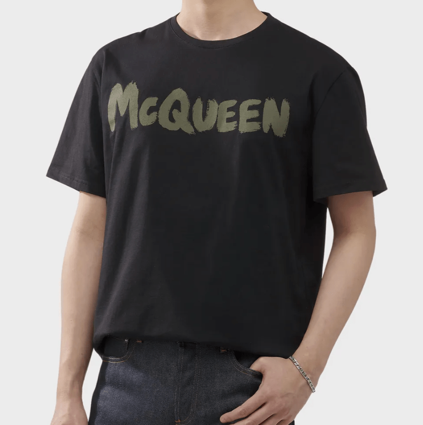Alexander McQueen Graffiti McQueen T-Shirt - Black/Khaki