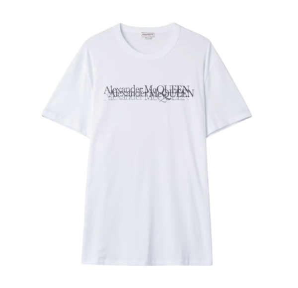 Alexander McQueen Stamp Logo Print Short-Sleeve T-Shirt - White