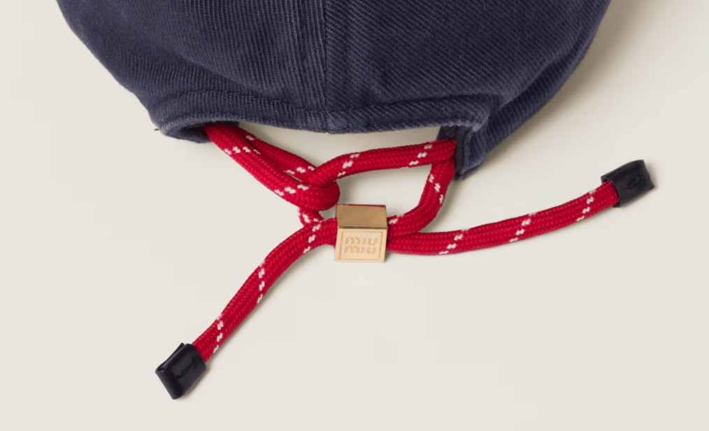 (W) Miu Miu Denim Baseball Cap Blue Red