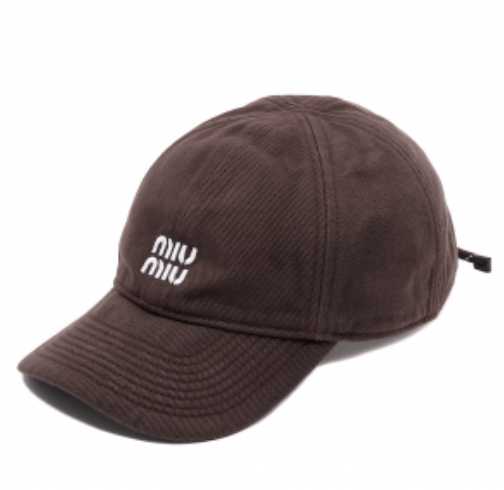 Miu Miu Amaranth/forest Green Denim Baseball Cap