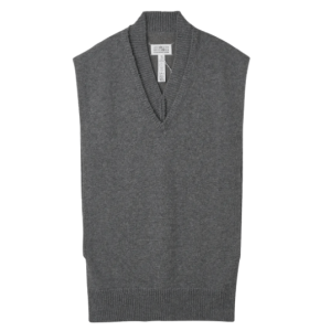 4-Stitch V-Neck Knit Vest - Medium Grey 