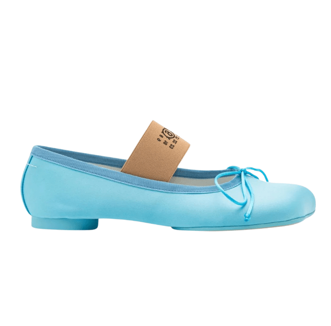 MM6 Maison Margiela Anatomic Number Logo Elastic Band Flat Shoes         