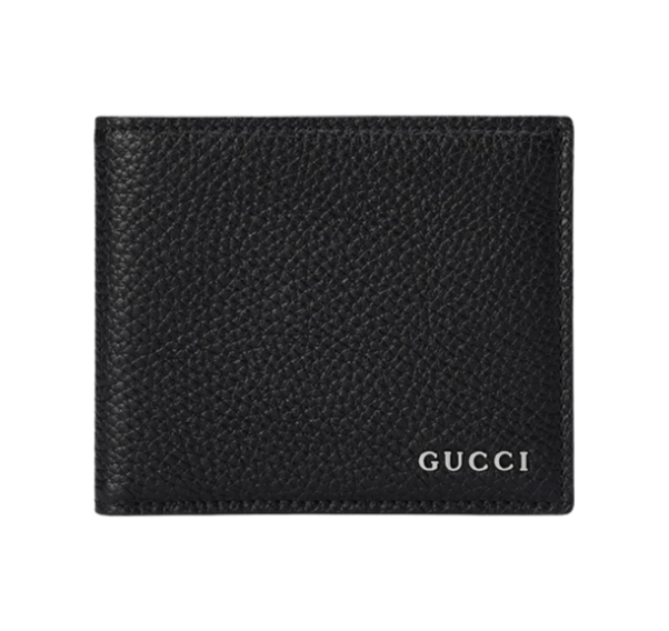 Gucci Bi-Fold Wallet with Logo Black Leather