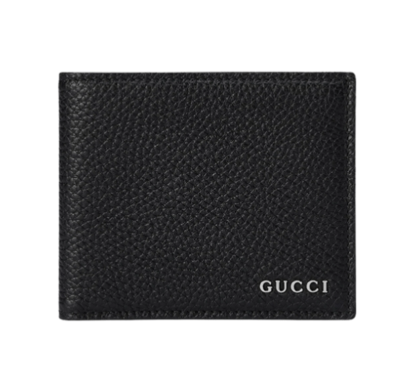 Gucci Bi-Fold Wallet with Logo Black Leather
