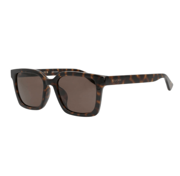 Gucci Low Nose Bridge Square Sunglasses Dark Brown