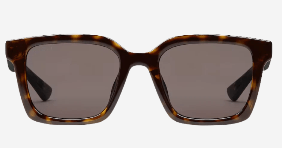 Gucci Low Nose Bridge Square Sunglasses Dark Brown