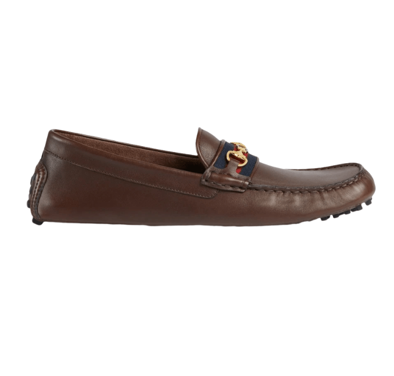 Gucci Driver with Web Cocoa Leather