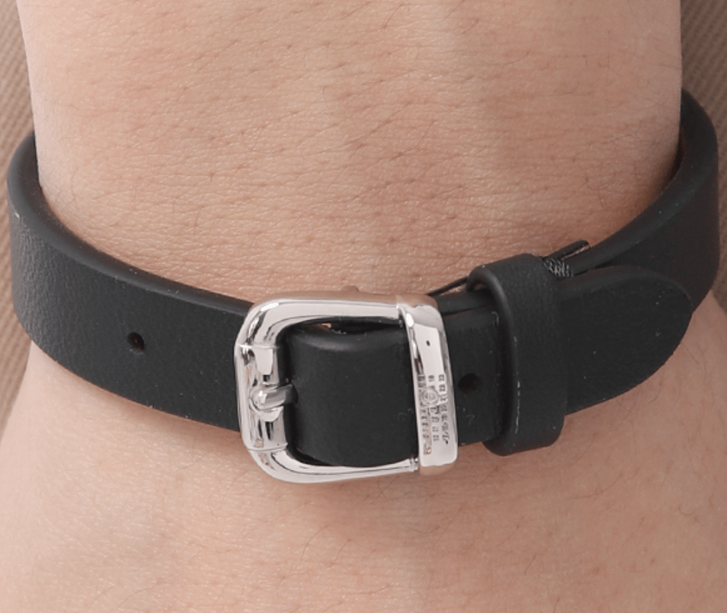 MM6 Leather Bracelet in Black 
