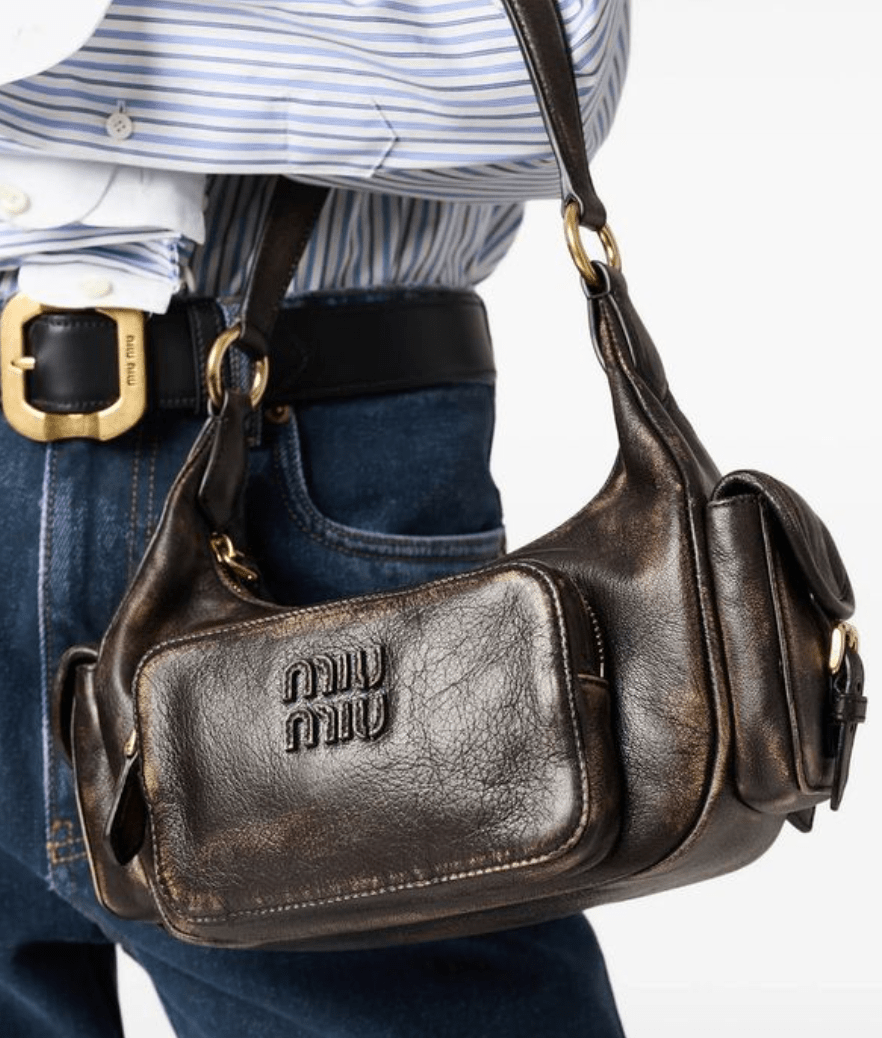 Miu Miu Brown Pocket Shoulder Bag