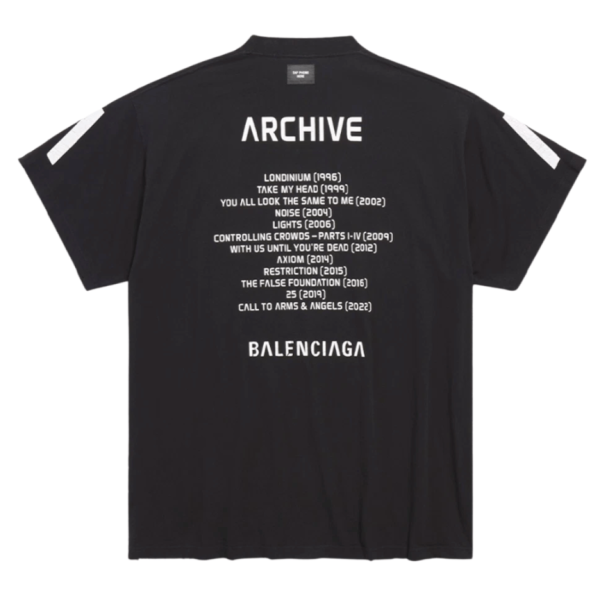 Balenciaga Music Archive Series Connected T-Shirt Oversized Black White