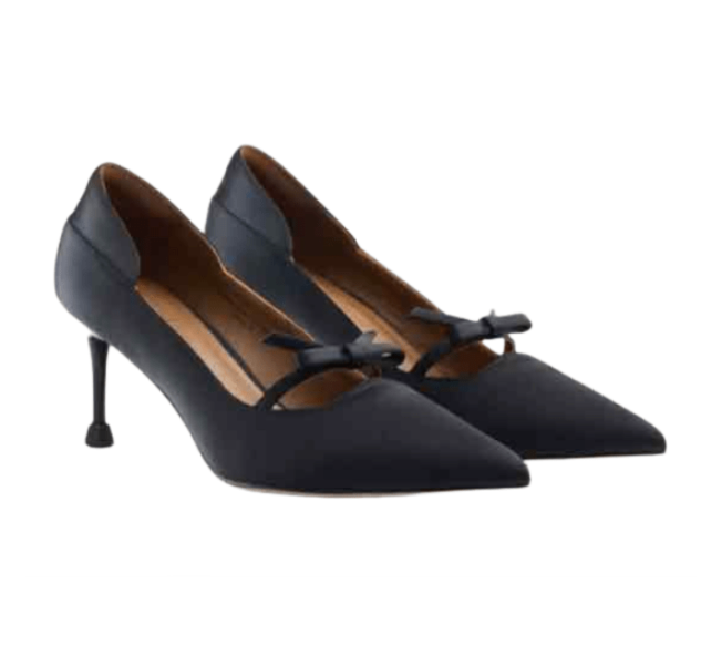 SHUSHU/TONG Vintage Pointed-Toe Black Heels
