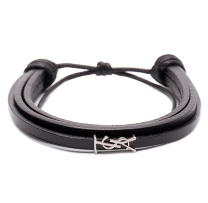 Cassandra Logo Decorated Leather Bracelet