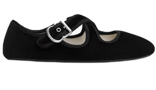 ALAÏA Criss-Cross Velvet Ballet Shoes