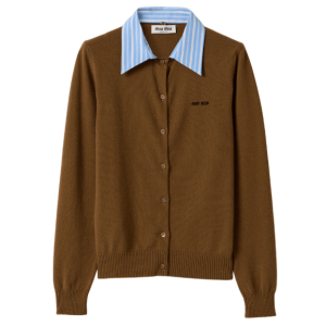 Cashmere cardigan with collar