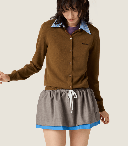 Cashmere cardigan with collar