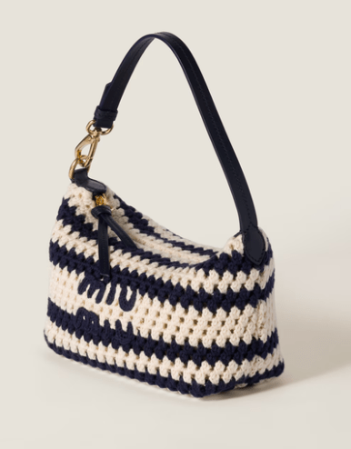 Miu Miu  Blue/white Crochet Pouch