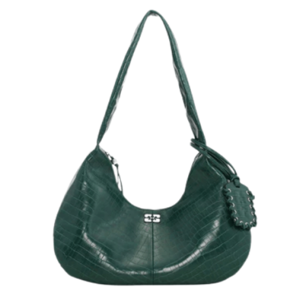 GREEN CROCO MEDIUM HOBO BAG