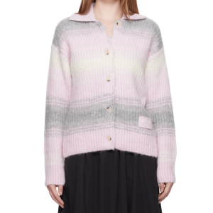 Kenzo - Pink Grey Wool Polo Cardigan