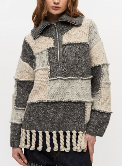 PATCHWORK FRINGE JUMPER