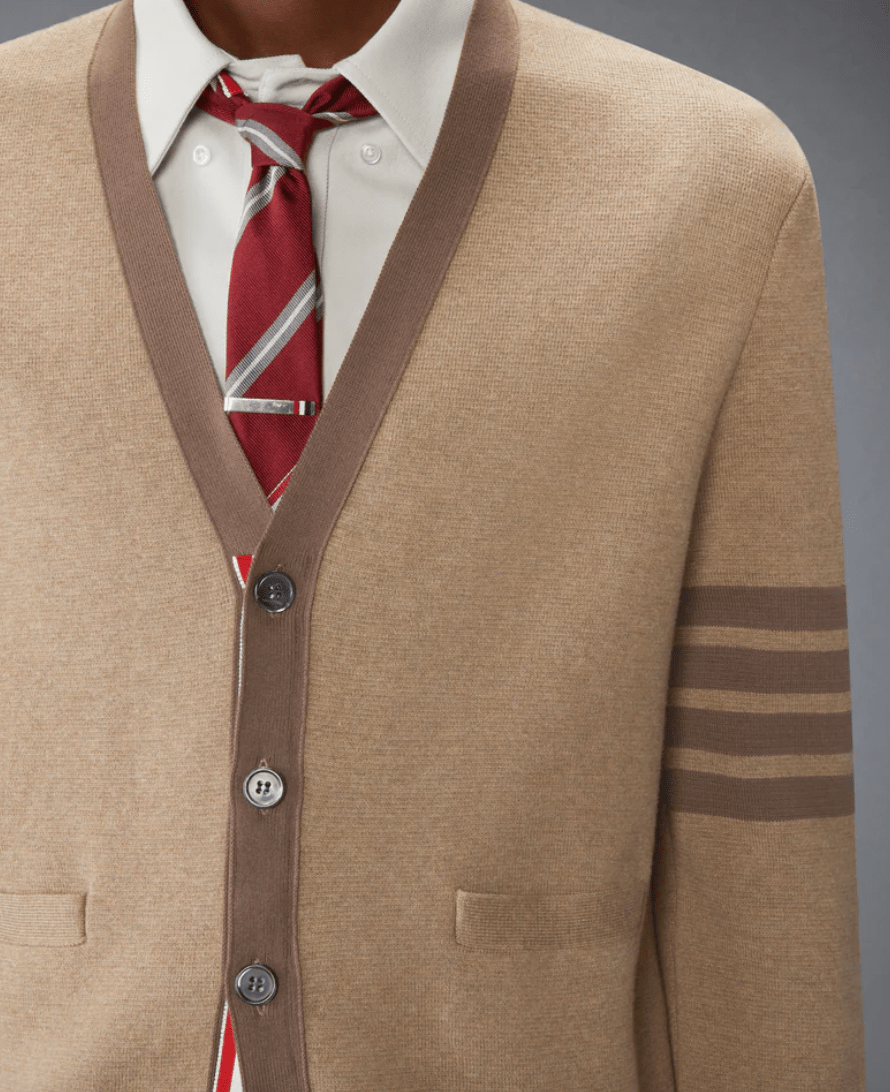 Milano Stitch 4-Bar V-Neck Cardigan