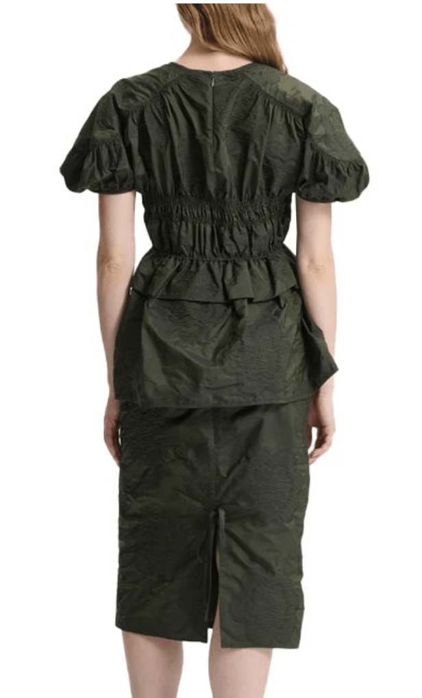CECILIE BAHNSEN BROOKLYN Jacquard Ruching Top