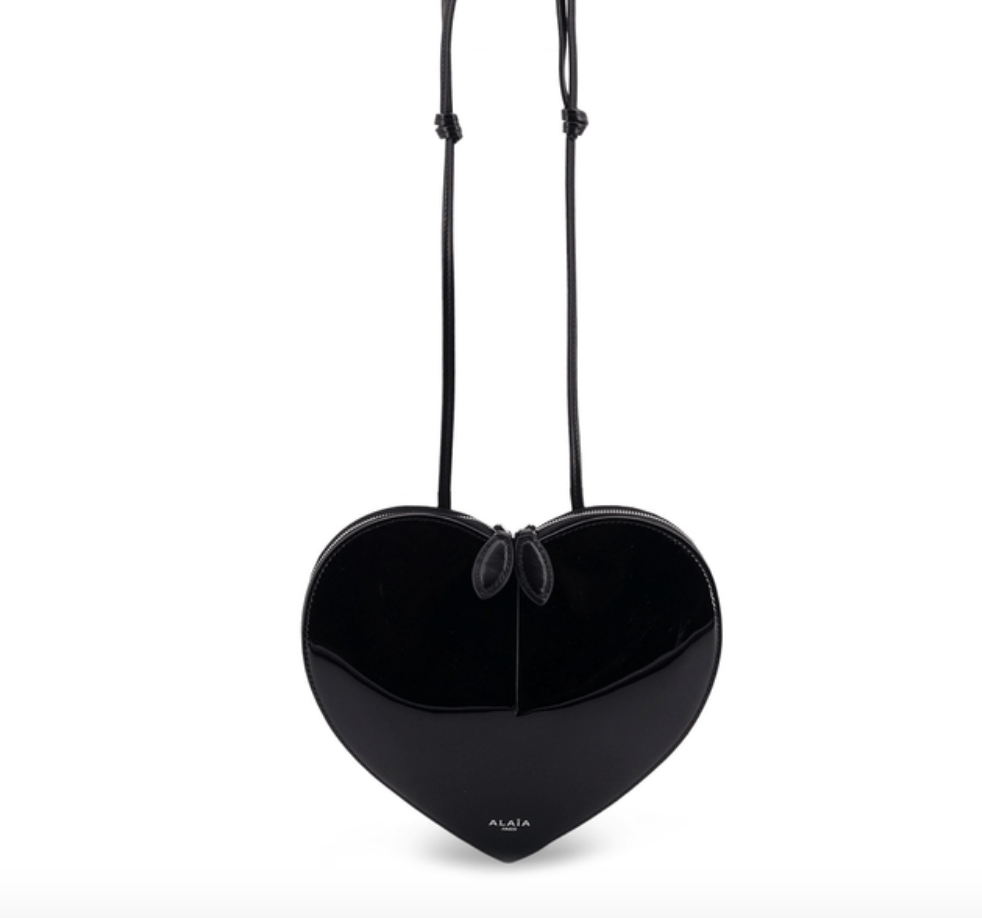 Alaia Patent Leather Coeur Bag Black