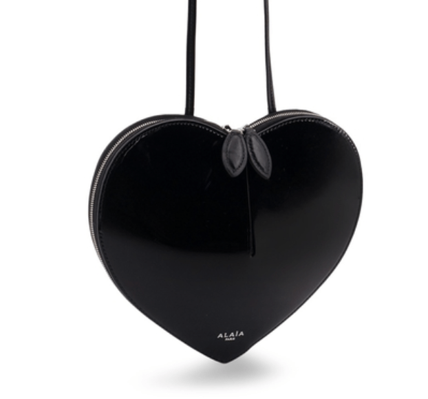 Alaia Patent Leather Coeur Bag Black
