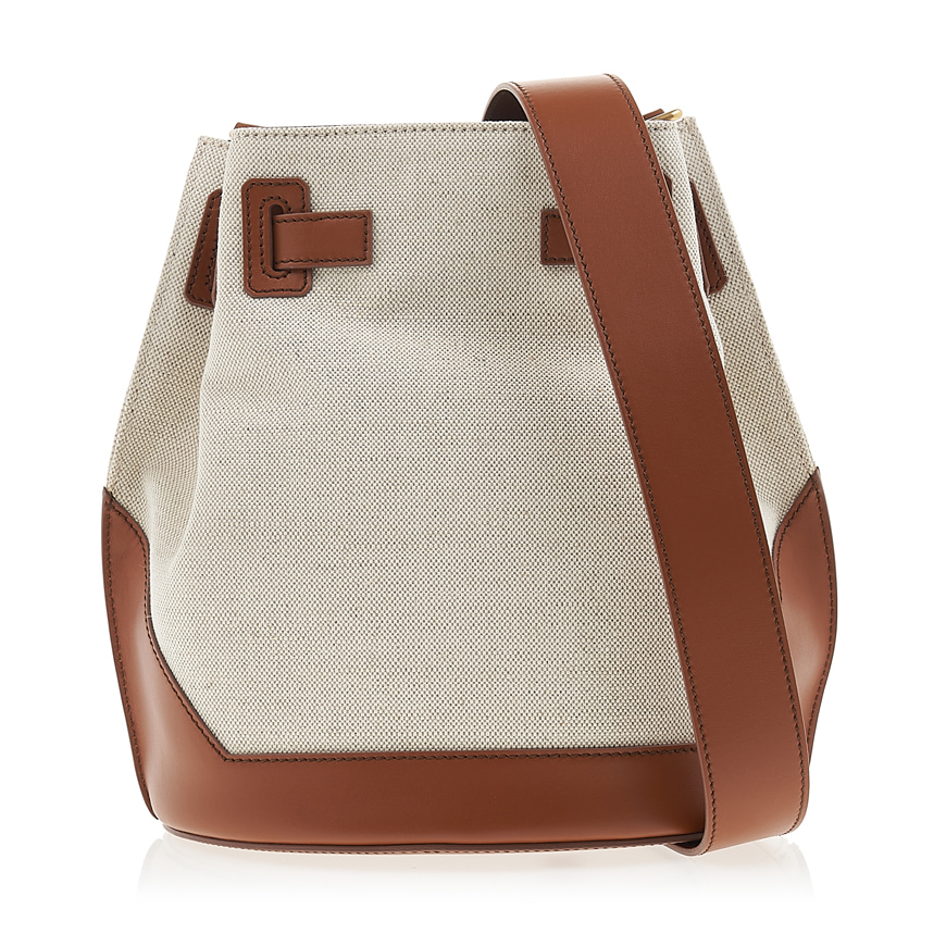 logo cotton bucket bag