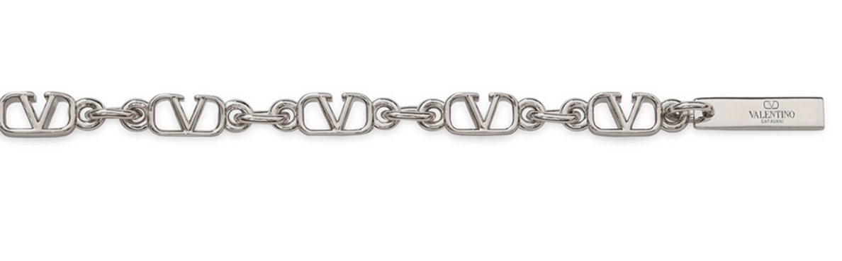 VLogo chain bracelet in silver 