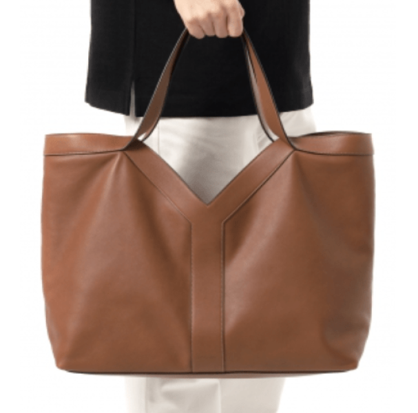 Saint Laurent Y Tote in Grained Leather Brick