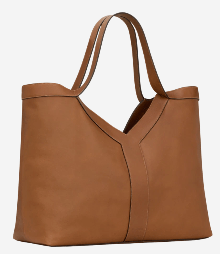 Saint Laurent Y Tote in Grained Leather Brick
