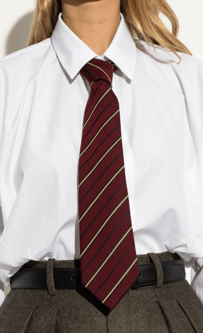 Saint Laurent Burgundy Striped tie