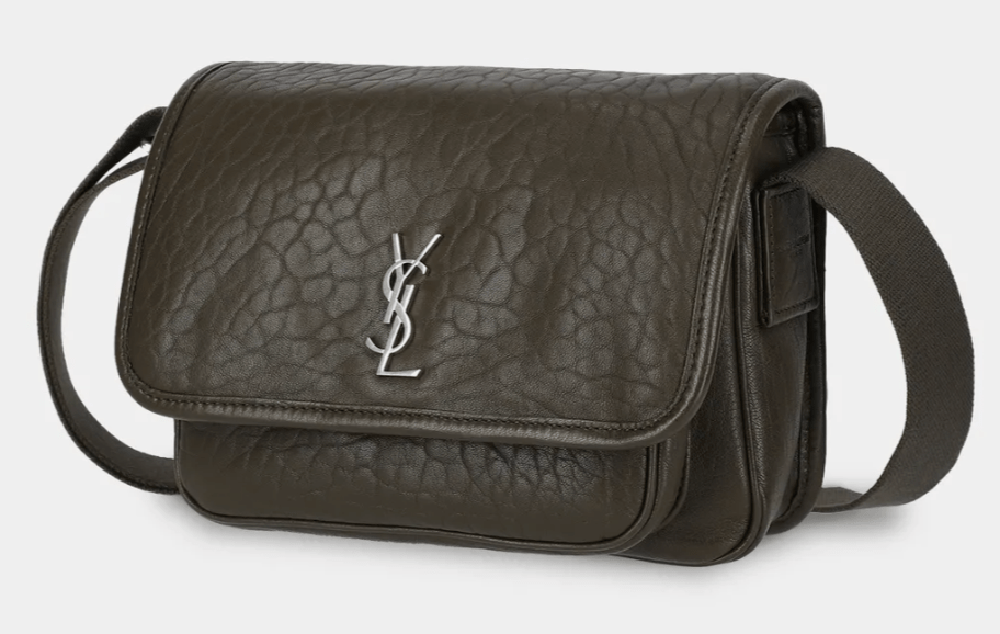 Saint Laurent Niki Small Messenger In Grained Lambskin Light Musk