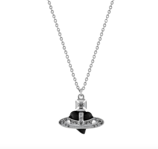 Vivienne Westwood Diamante black pendant necklace