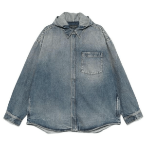 BALENCIAGA Hooded Denim Overshirt Jacket