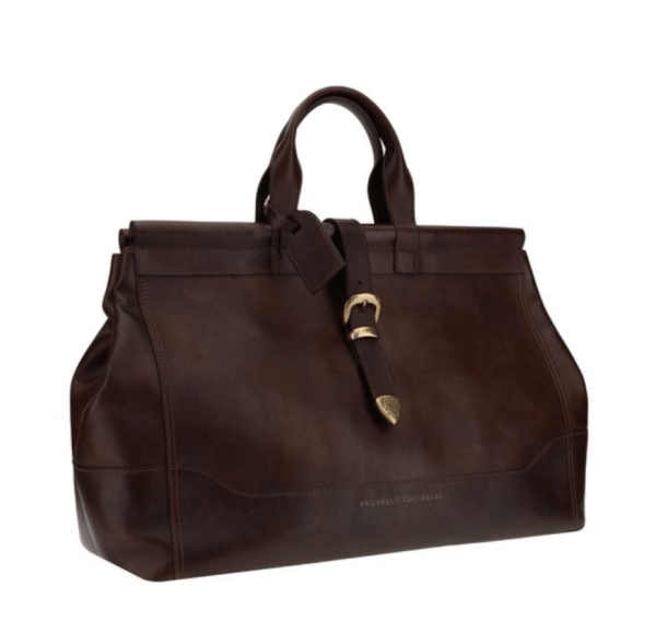 BRUNELLO CUCINELLI Buckle Belt Leather Tote Bag