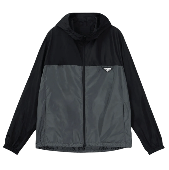 Triangle Logo Re-Nylon Jacket - Black/Grey