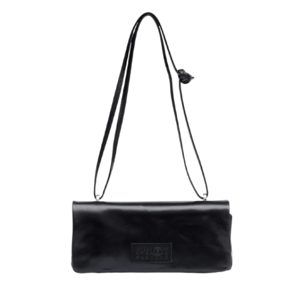 Numeric black leather shoulder bag