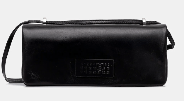 Numeric black leather shoulder bag
