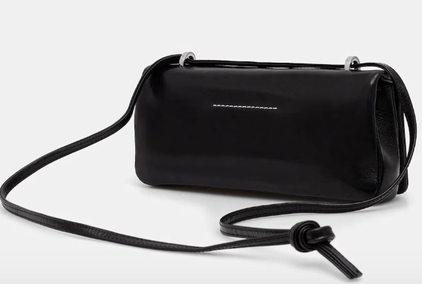 Numeric black leather shoulder bag